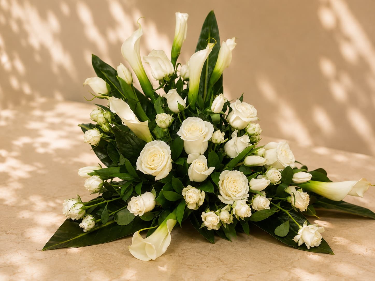 Sympathy and funeral flower arrangement